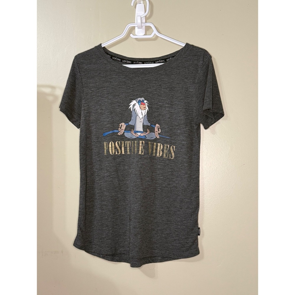 Disney The Lion King Rafiki Positive Vibes Graphic T-Shirt Heather Grey Small‎ S